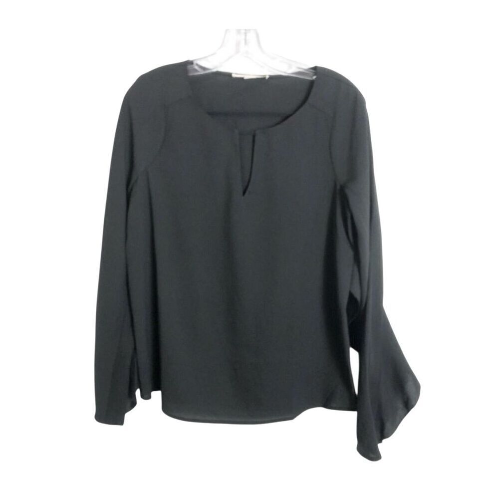 Cooper & Ella Black Ruffle Sleeve Blouse Flowy Dressy Top Women XS